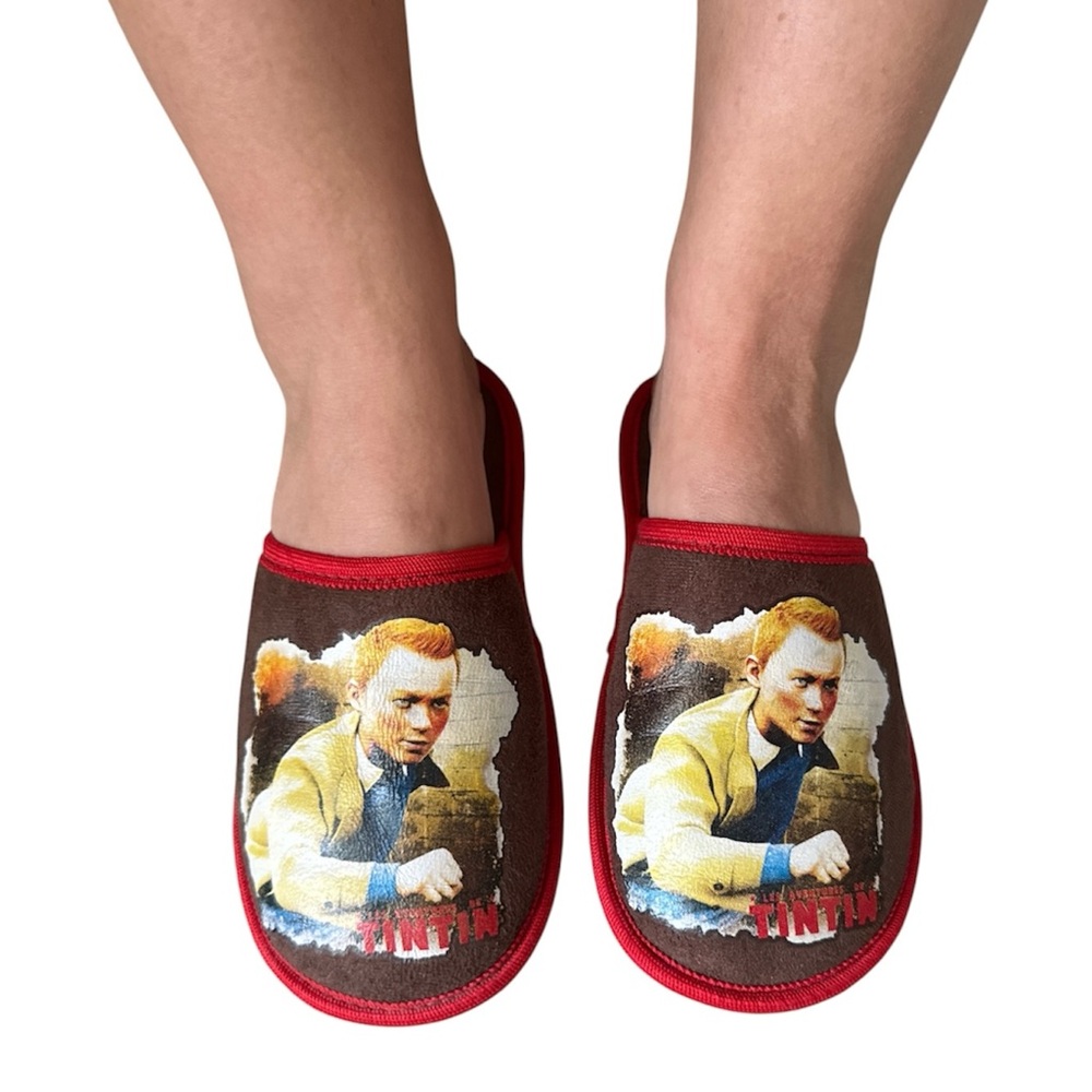 Tintin Brown & Red Women Slip-On Slippers women size 35